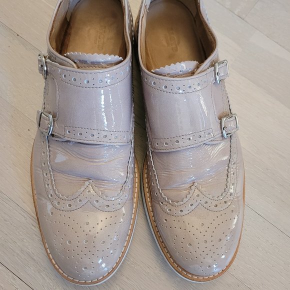 Lloyd Brogue Double Monk Beige Patent Leather Women Shoes SIze 07 but fits 08 - Picture 4 of 14